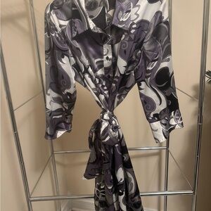 Apt. 9 Black,Gray, and Purple  belted stylish dress